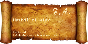 Hatházi Alex névjegykártya